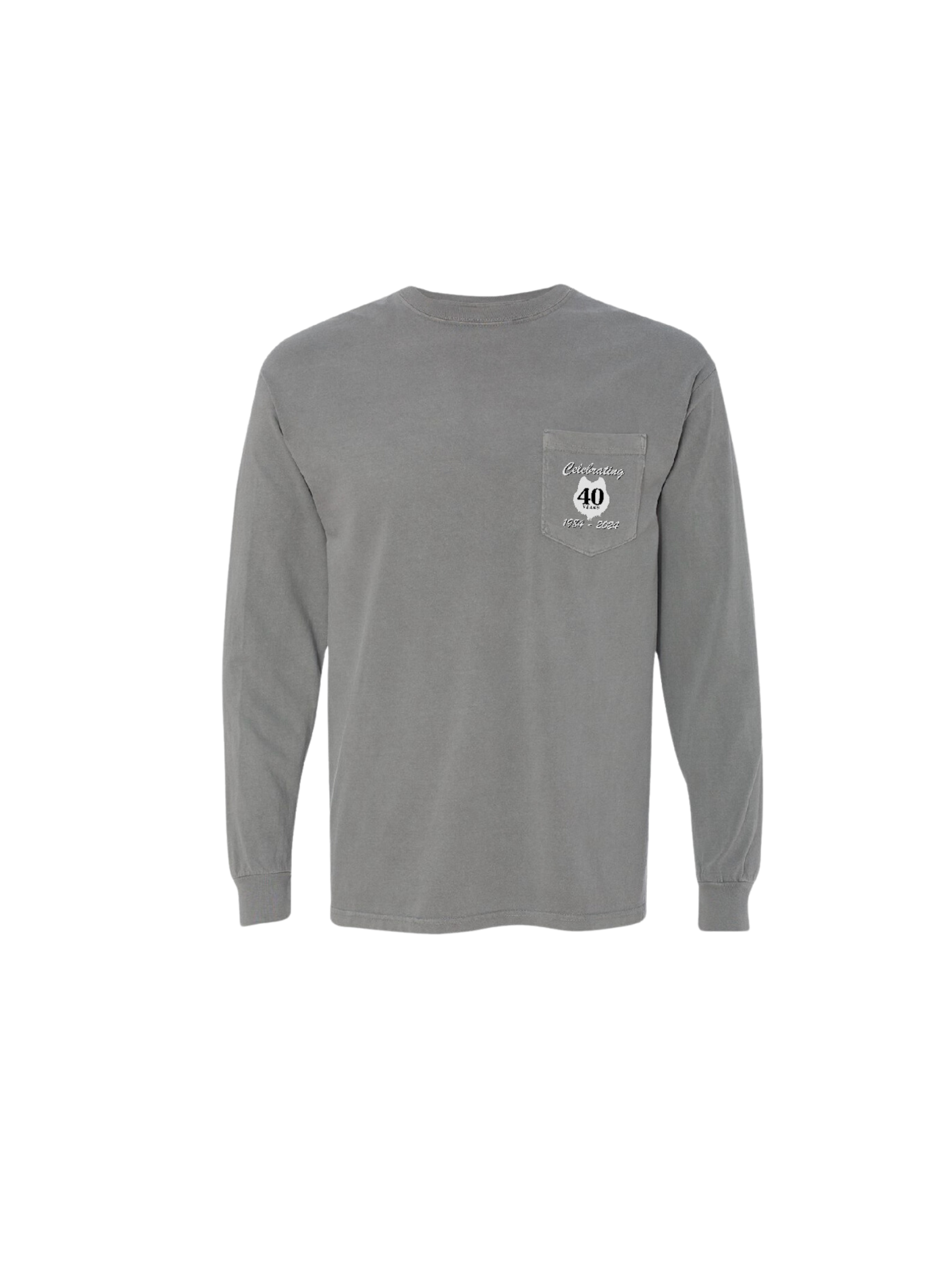 40th Badge Vintage Grey Long Sleeve